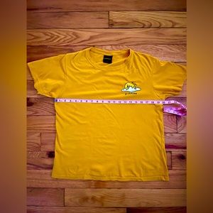 Sanrio | Gudetama T-shirt, mustard yellow. Size L; NWT